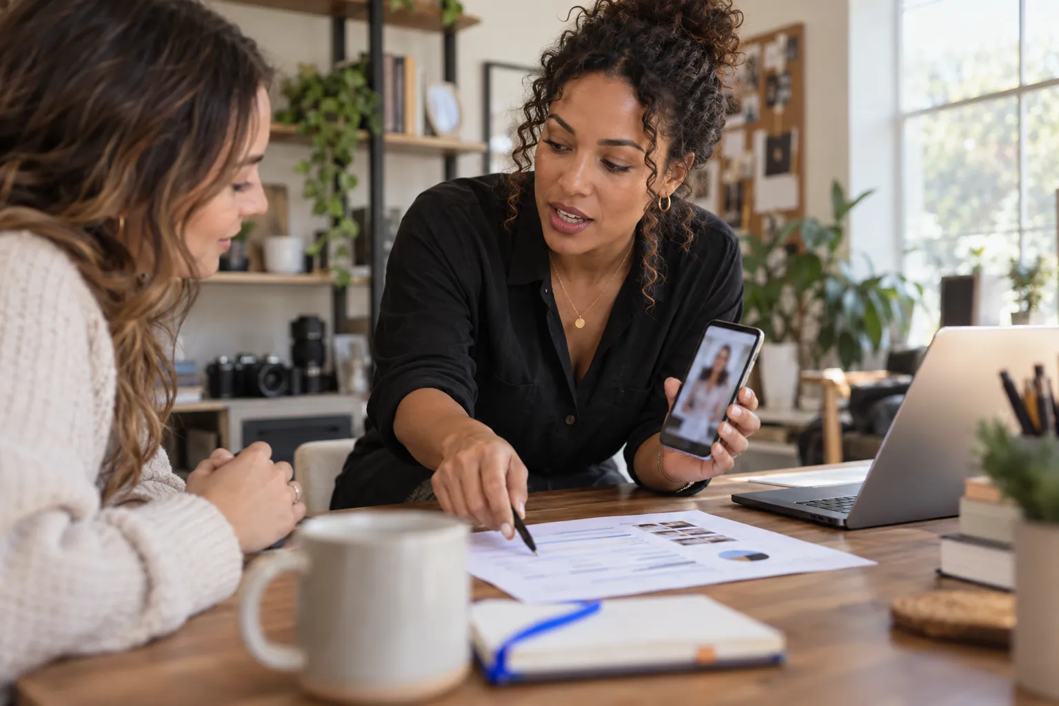 Marketer reviewing affiliate campaign ROI metrics on laptop dashboard
