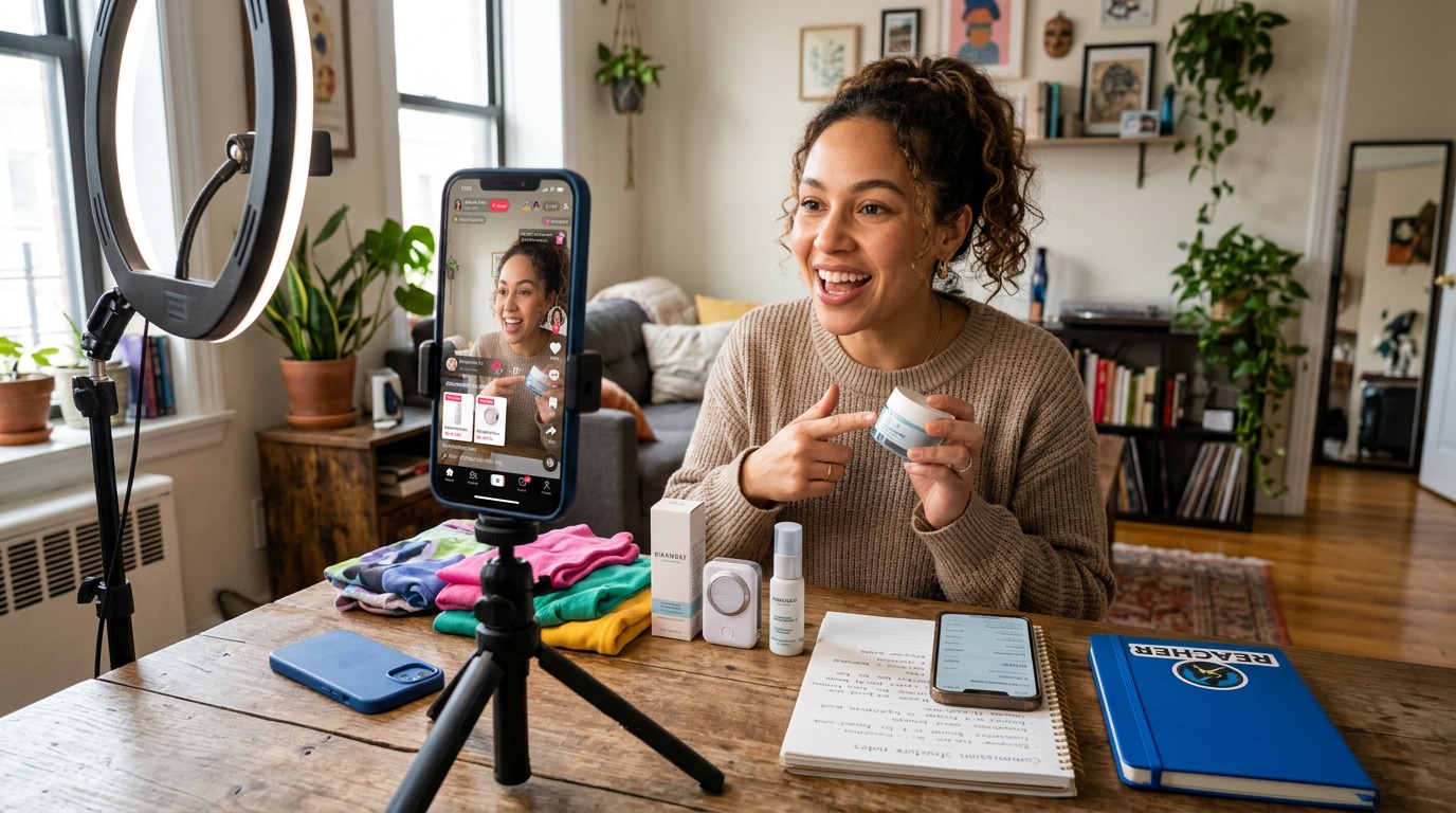 Creator reviewing TikTok Shop commission and affiliate earnings