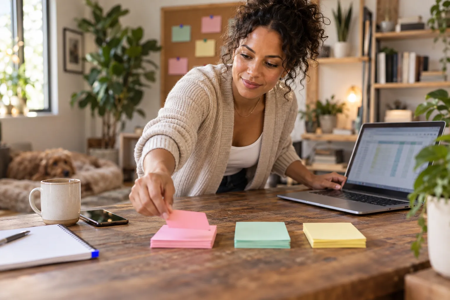 Maker bekijkt grafieken met prestaties van affiliate marketing op een laptop