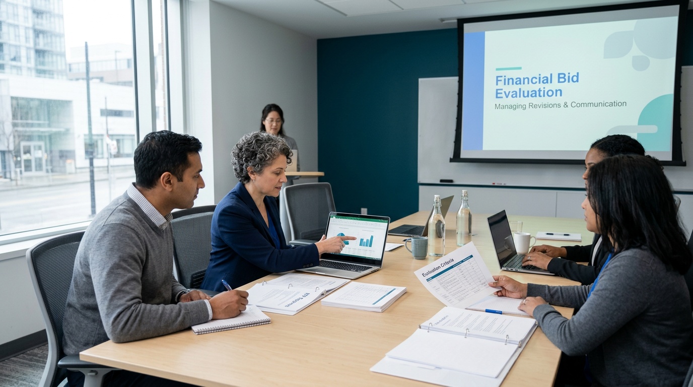 Managing bid revisions, communication and debriefing with consistency