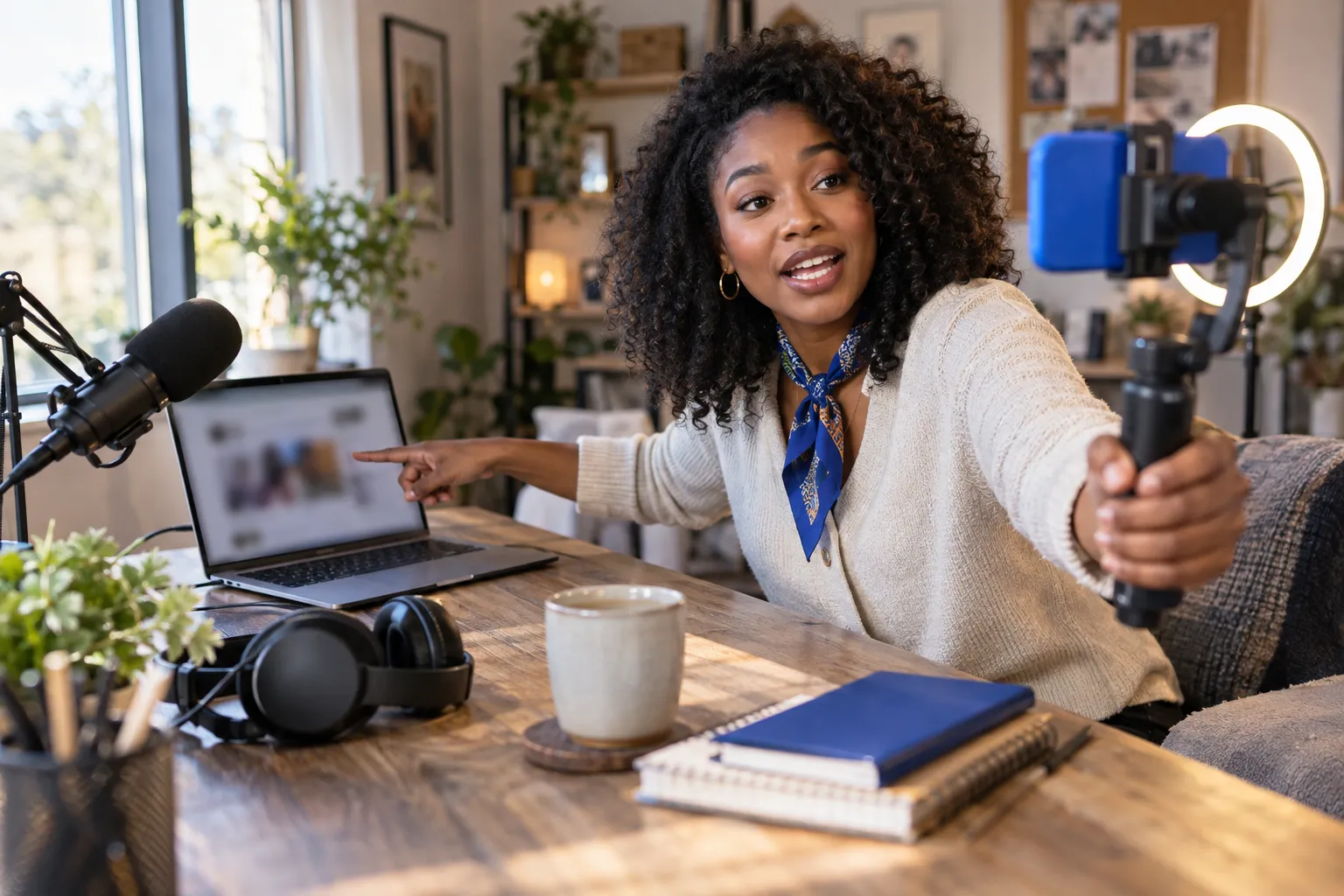Photorealistic hero image of creator reviewing affiliate programs on laptop