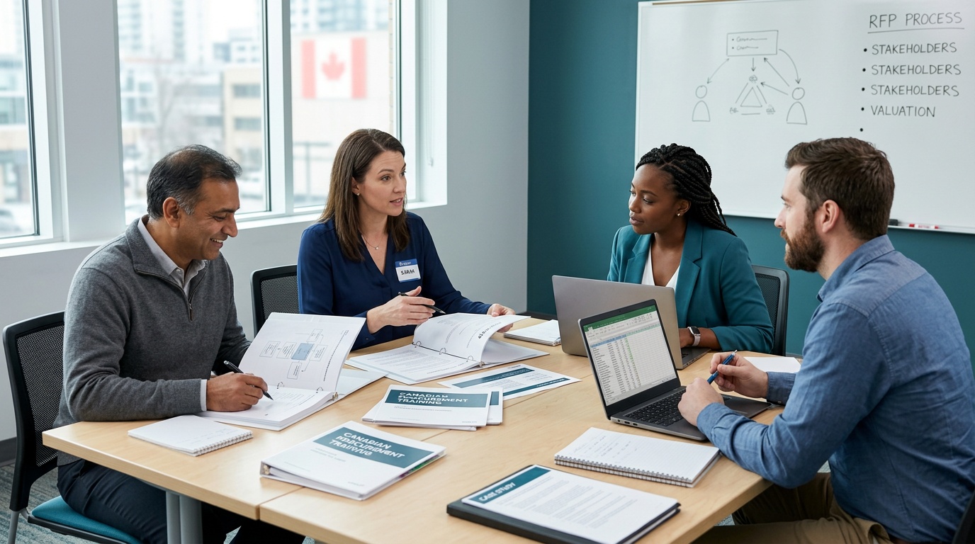 Procurement team taking part in custom procurement training