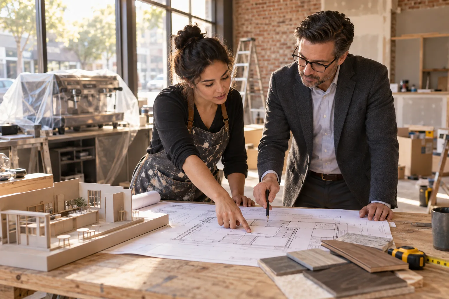 Tax strategist and client reviewing financial documents at office desk